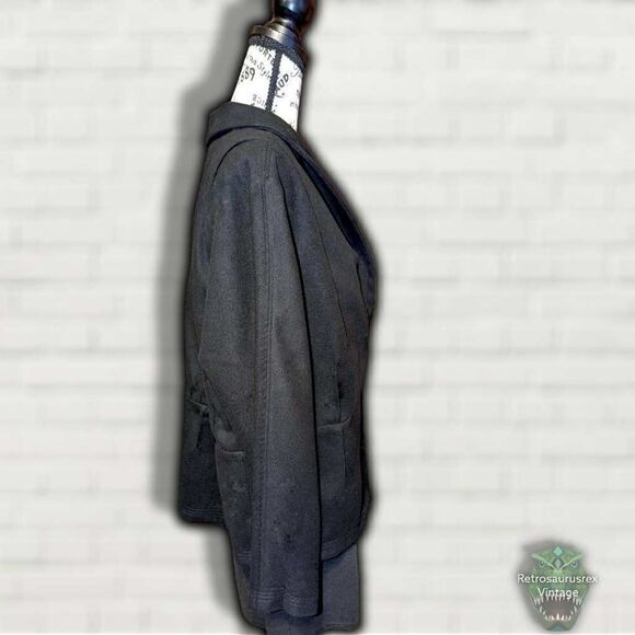 Pamela Dennis Private Client Professional Twee Black Peplum Blazer Peacoat Jacke - Picture 3 of 5